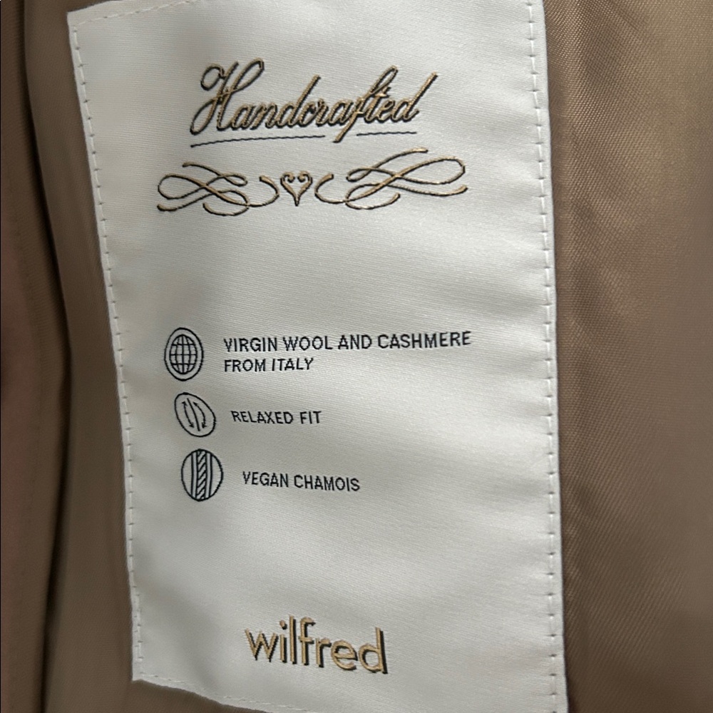 Aritzia Wilfred Symphony Camel Double-Breasted wool cashmere Coat - Picture 8 of 11